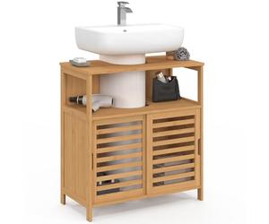 IDMarket - Mobile da bagno BEA in bambù con ante scorrevoli