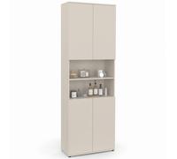 IDMarket - Mobile da bagno TOMI a 4 ante e 2 nicchie in legno beige