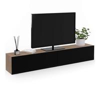 IDMarket - Mobile TV a parete 180 cm ELIO a 2 ante in legno e nero