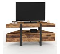 IDMarket - Mobile TV angolare in legno AUSTRIA 110 cm con gambe a perno e cassetti