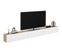 IDMarket - Mobile TV sospeso ELIO da 270 cm, 3 ante, in legno e bianco