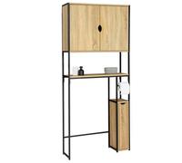 IDMarket - Mobile WC 3 in 1 con armadi portaoggetti DETROIT design industriale