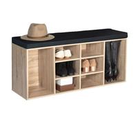IDMarket - Panca da Ingresso per Scarpe con Cuscino TEO in Legno Effetto faggio