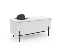 IDMarket - Panca Louis con Gambe in Metallo Nero 100 cm Tessuto Spugna Bianca