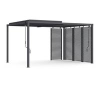 IDMarket - Pergola bioclimatica 3x4 M a lamelle Metalliche con Tende Grigio Antracite