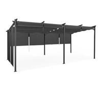 IDMarket, Pergola edizione speciale, con tetto retrattile, 3x6 m e 6 tende, colore grigio antracite