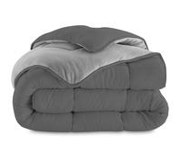 IDMarket - Piumino Zoe 220 x 240 cm, in pile bifacciale, grigio chiaro e grigio, 400 g