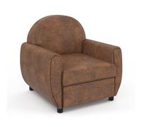IDMarket - Poltrona Club Vintage Gaston Marrone scuro Effetto invecchiato