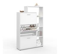 IDMarket - Scarpiera a 3 ante con ripiano bianco