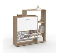 IDMarket - Scarpiera bianca a 2 ante con ripiano