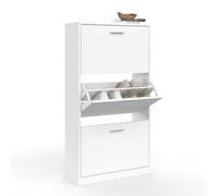 IDMarket - Scarpiera bianca a 3 ante