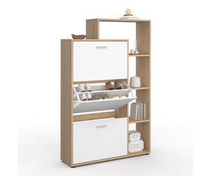 IDMarket - Scarpiera bianca a 3 ante con ripiano