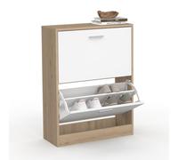 IDMarket - Scarpiera in finto faggio 2 ante bianco