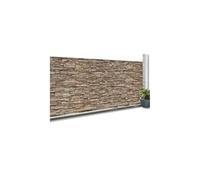 IDMarket - Schermo oscurante 1,2 x 10 M con motivo a pietra marrone 160 gr/m²
