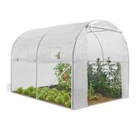 IDMarket - Serra tunnel da giardino 4 stagioni, 6 m, bianco, gamma ortice Roma, 2 x 3 m