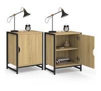 IDMarket - Set di 2 comodini a 1 Anta Detroit dal Design Industriale