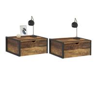 IDMarket - Set di 2 comodini a Parete Hawkins Mensola sospesa dal Design Industriale