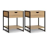 IDMarket - Set di 2 comodini di Design Industriale Detroit