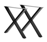 IDMarket - Set di 2 gambe da tavolo a forma di X 72 x 73 cm, design industriale