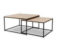 IDMarket - Set di 2 tavolini estraibili Detroit 60/70 Design Industriale