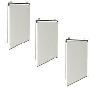 IDMarket - Set di 3 tende avvolgibili L.124 x H. 225 cm per pergolato ecru