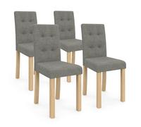 IDMarket - Set di 4 sedie da pranzo imbottite grigio POLGA
