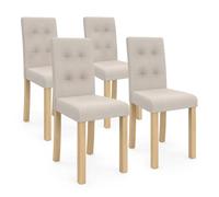 IDMarket - Set di 4 sedie da pranzo imbottite POLGA beige