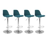 IDMarket - Set di 4 sgabelli da bar KARL design blu anatra