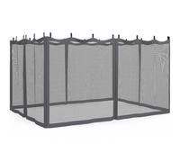 IDMarket - Set di 4 zanzariere 3x4 Grigie con Cerniera per pergola + Ganci