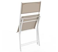 IDMarket - Set di 6 sedie da giardino pieghevoli Bastia metallo e textilene bianco e beige