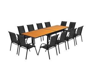 IDMarket - Set di mobili da Giardino Poly Tavolo allungabile 135/270 cm e 12 sedie Legno e Nero
