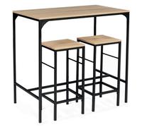 IDMarket - Set di tavolino alto da bar Detroit 95 cm e 2 sgabelli di design industriale