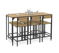 IDMarket - Set tavolo alto da bar Detroit 150 cm e 6 sedie da bar Design industriale