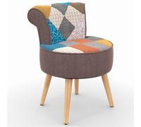 IDMarket - Sillón CRAPAUD de tela patchwork multicolor