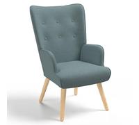 IDMarket - Sillón escandinavo IVAR en tejido verde eucalipto