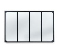 IDMarket - Specchio in Vetro a 4 Strisce di Design Industriale 110x70 cm