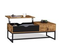 IDMarket - Tavolino CHICAGO con piano sollevabile, 1 cassetto, design industriale