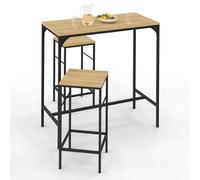 IDMarket - Tavolo alto da bar DETROIT e 2 sgabelli di design industriale