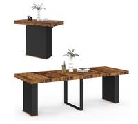 IDMarket - Tavolo consolle allungabile Eden 10 Persone 235 cm Legno effetto invecchiato e nero