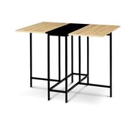 IDMarket - Tavolo consolle pieghevole 2-4 persone in faggio e nero design industriale EDI