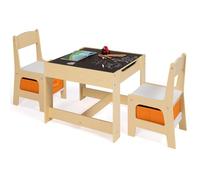 IDMarket - Tavolo da disegno reversibile + 2 sedie GABRIEL con cassettiera