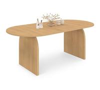 IDMarket - Tavolo da pranzo allungabile japandi Ovale Edith 6-10 Persone in Legno Faggio, 160-200 cm
