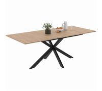 IDMarket - Tavolo da pranzo allungabile rettangolare Alix 6-10 Persone Legno e Nero 160-200 cm