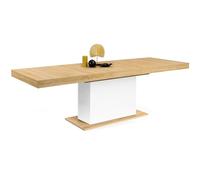 IDMarket - Tavolo da pranzo allungabile rettangolare Eden 8-12 persone legno e bianco 200-250 cm
