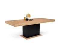 IDMarket - Tavolo da pranzo allungabile rettangolare Eden 8-12 persone legno e nero 200-250 cm
