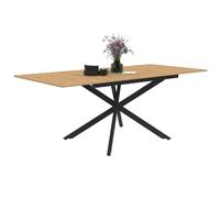 IDMarket - Tavolo da pranzo allungabile rettangolare INES 6-10 persone legno e nero 160-200 cm