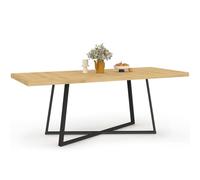 IDMarket - Tavolo da pranzo allungabile rettangolare Selma 6-10 Persone Legno e Nero 160-200 cm