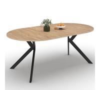 IDMarket - Tavolo da pranzo allungabile rotondo Alix 4-10 Persone piede ragno legno e nero 110-200 cm