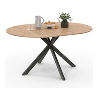 IDMarket - Tavolo da pranzo allungabile rotondo Alix 4-8 Persone piede ragno legno e nero 110-150 cm