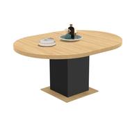 IDMarket - Tavolo da pranzo allungabile rotondo Eden 4-8 Persone legno e nero 120-160 cm